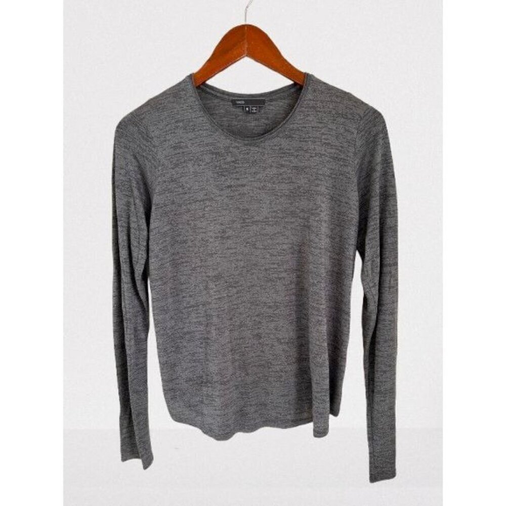 Vince Womens Gray Long Sleeve Lightweight Knit Top M